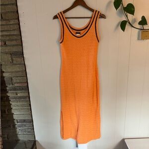 Vineyard Vines Orange Knit Midi Dress